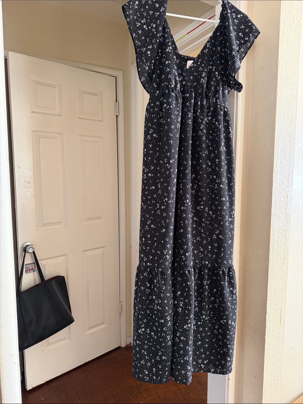 Universal Thread Black Floral Tiered Maxi Dress